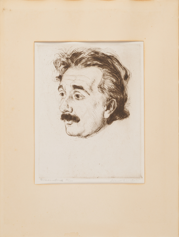 Lot 122 Albert Einstein Signed Etching by Hermann Struck (c. 1921) (Ltd. Ed. #86/100)