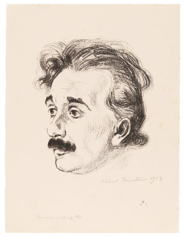 Lot 128 Albert Einstein Signed Lithograph by Hermann Struck (c. 1923) (Ltd. Ed. #77/150)