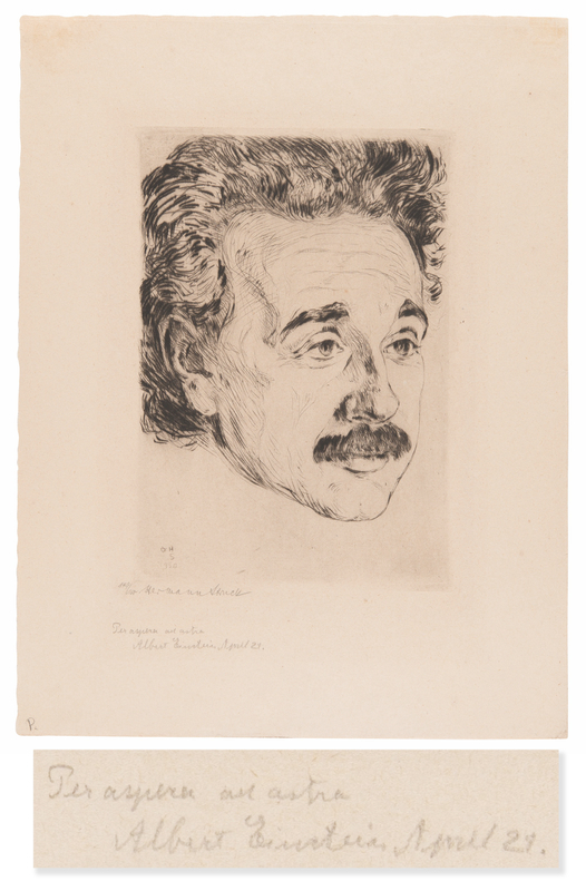 Lot 119 Albert Einstein Signed Etching by Hermann Struck (c. 1920) (Ltd. Ed. #149/150): 