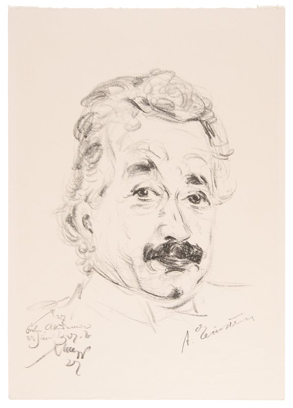 Lot 130 Albert Einstein Oversized Lithograph by Emil Stumpp (1927)