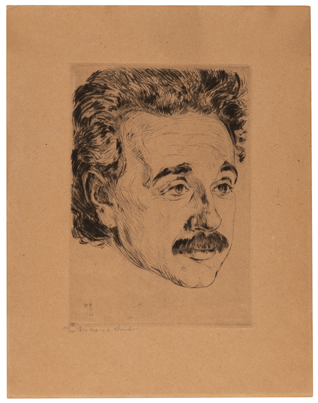 Lot 120 Albert Einstein Etching by Hermann Struck (c. 1920) (Ltd. Ed. #129/150)