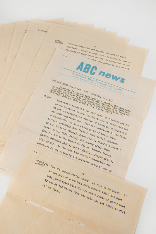 Lot 163 Albert Einstein ABC Press Release (1947): 