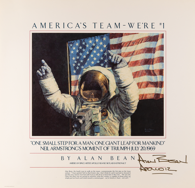 Lot 451 Alan Bean Signed Poster - 'America's Team ? We're #1' (25? x 24?)