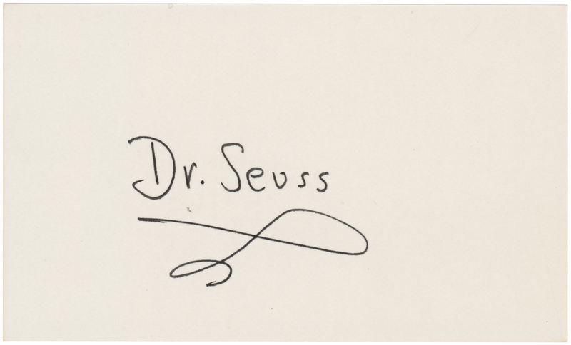 Lot 524 Dr. Seuss Signature