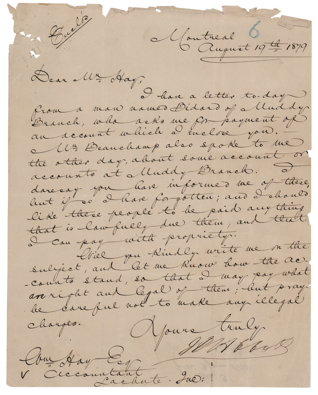 Lot 279 John Abbott Letter Signed