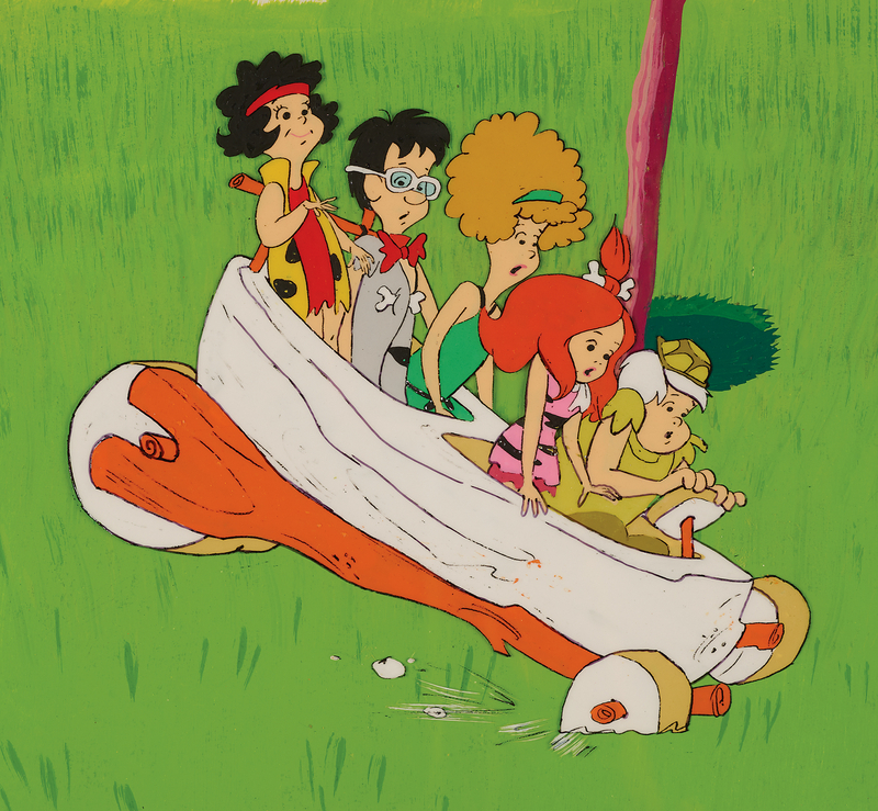 Lot 922 Penny, Moonrock, Wiggy, Pebbles, and Bamm-Bamm production cel from The Pebbles and Bamm-Bamm Show
