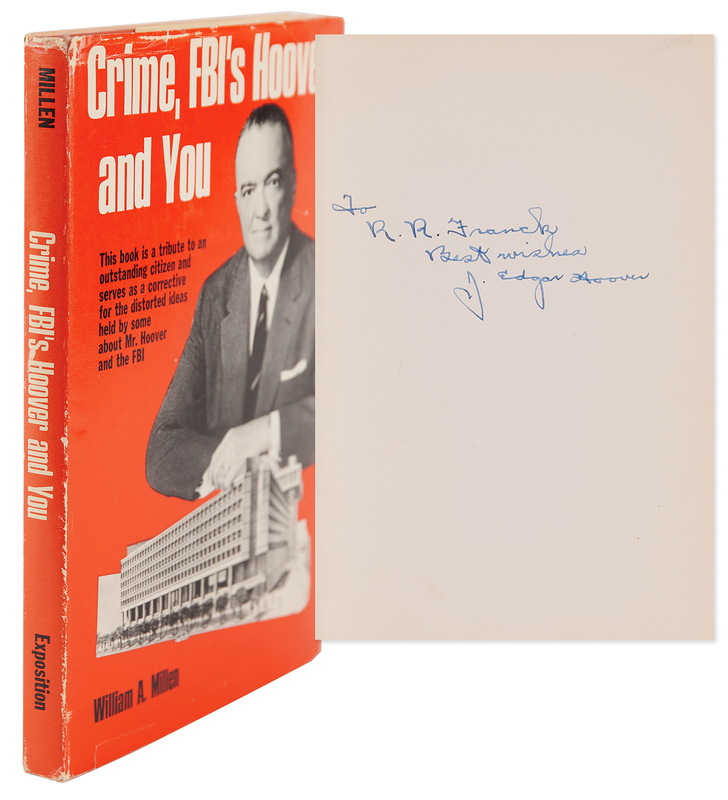 Lot 326 J. Edgar Hoover Signed Book - Crime, FBI's Hoover and You