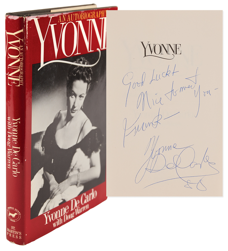Lot 579 Yvonne DeCarlo Signed Book - Yvonne: An Autobiography
