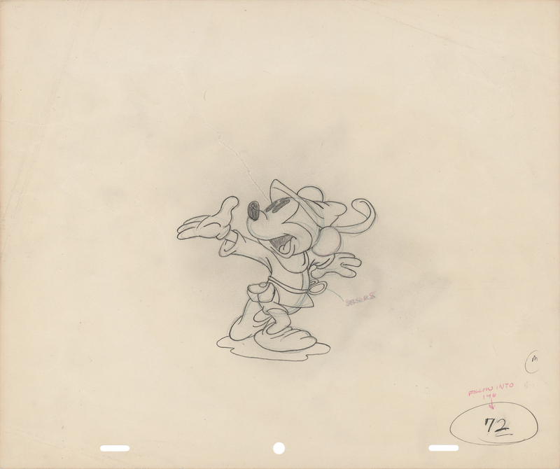 Lot 815 Mickey Mouse production drawing from Brave Little Tailor