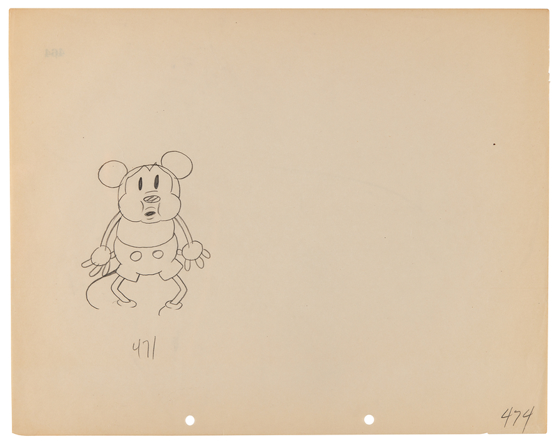 Lot 702 Mickey Mouse production drawing from Steamboat Willie