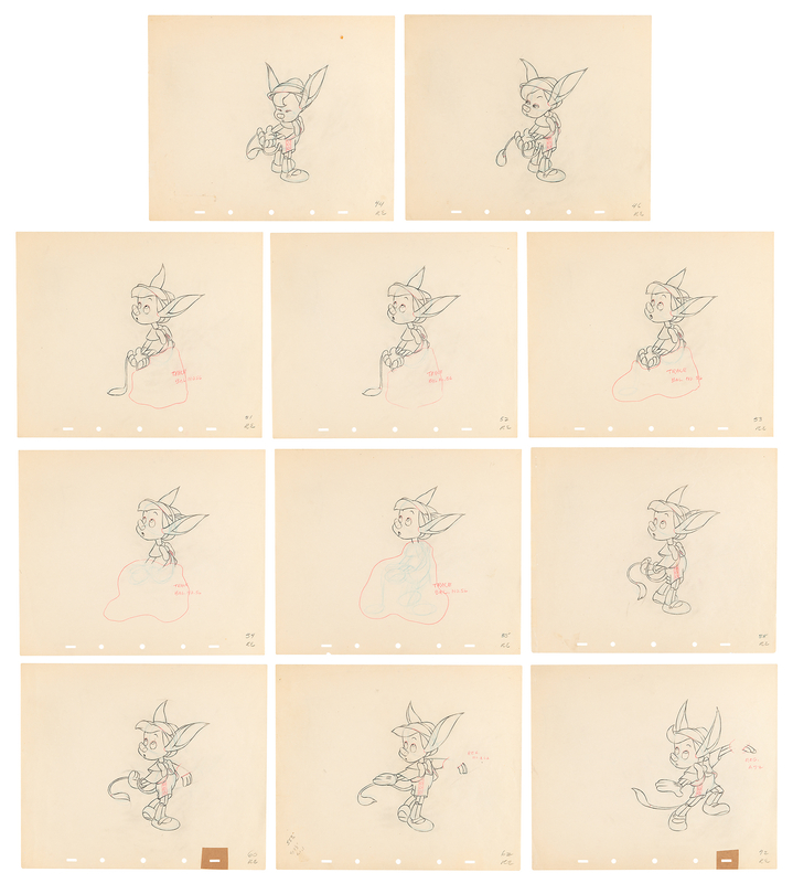 Lot 735 Pinocchio production drawings (11) from Pinocchio