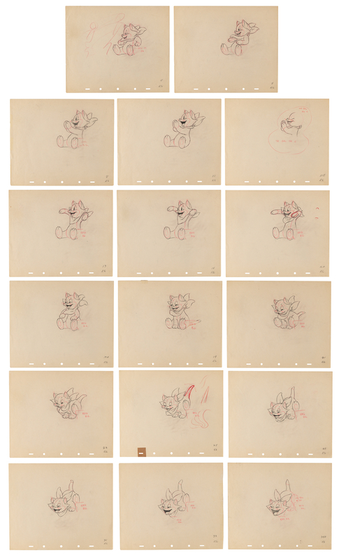 Lot 732 Figaro production drawings (17) from Pinocchio