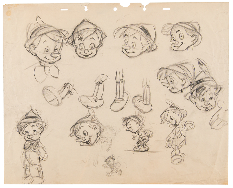 Lot 839 Pinocchio character model drawing from Pinocchio