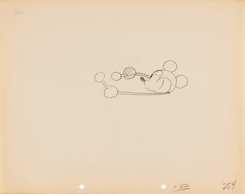 Lot 703 Mickey Mouse production drawing from Steamboat Willie