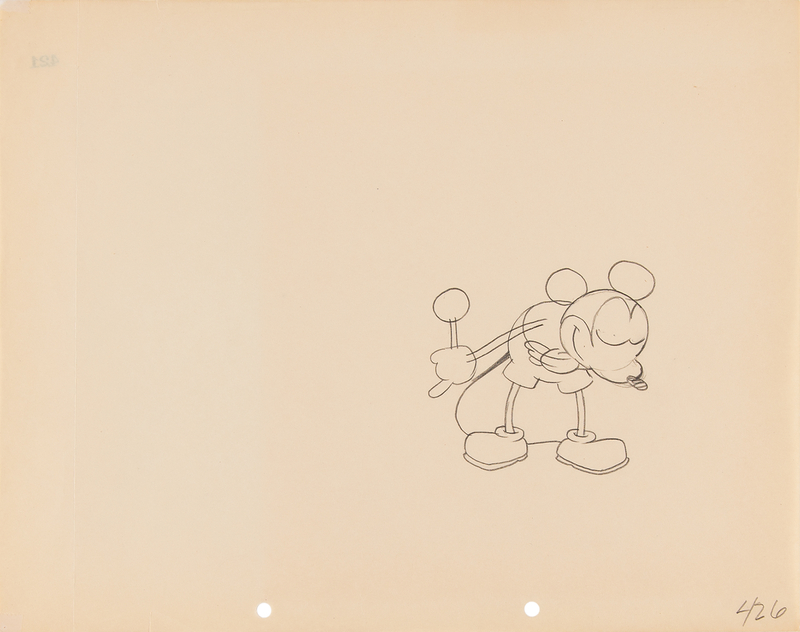Lot 705 Mickey Mouse production drawing from Steamboat Willie