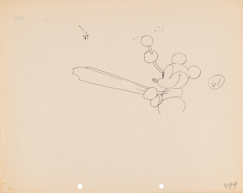 Lot 706 Mickey Mouse production drawing from Steamboat Willie