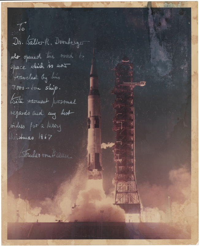 Lot 495 Wernher von Braun Signed Photograph to the Leader of Nazi Germany's V-2 Rocket Program
