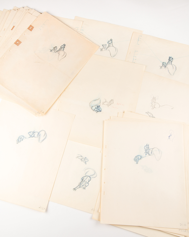 Lot 851 Forest animals rough production drawings (68) from Bambi