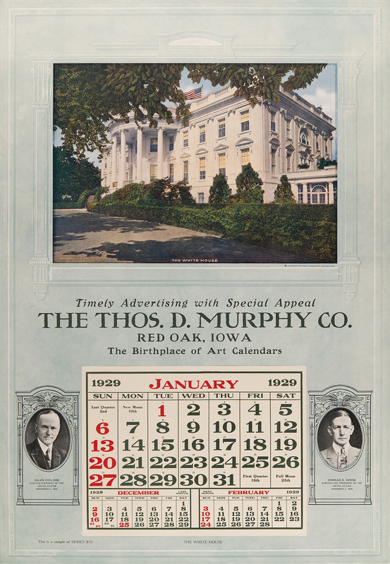Lot 31 Calvin Coolidge 1929 Calendar (18.75˝ x 27˝)