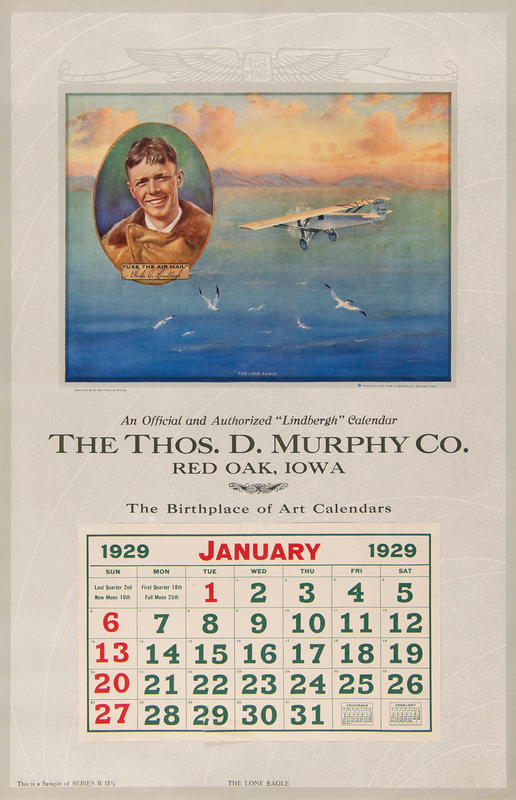 Lot 416 Charles Lindbergh 1929 'The Lone Eagle' Calendar (14.25? x 22.25?)