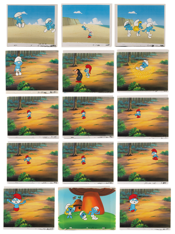 Lot 779 Smurfs (15) production cels and (16) production drawings from The Smurfs