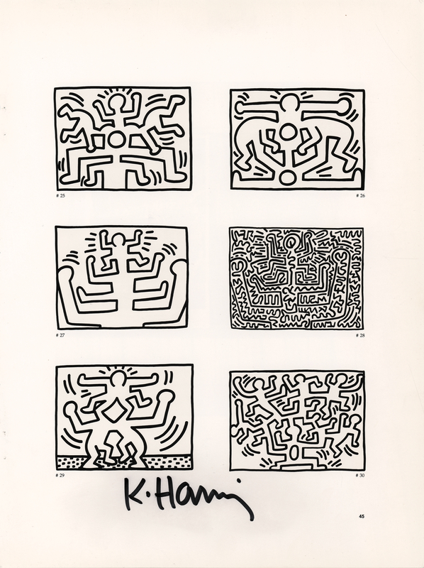 Lot 501 Keith Haring Signed 1988 L.A. Exhibition Catalog Page