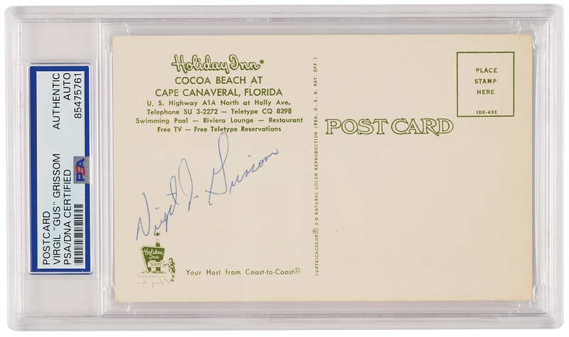 Lot 458 Gus Grissom Signed Postcard