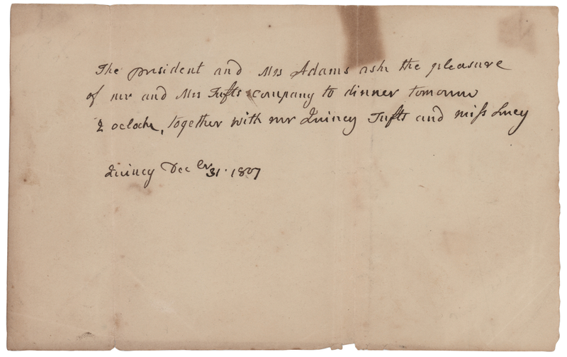 Lot 1 Abigail Adams Third-Person Autograph Letter Signed: 
