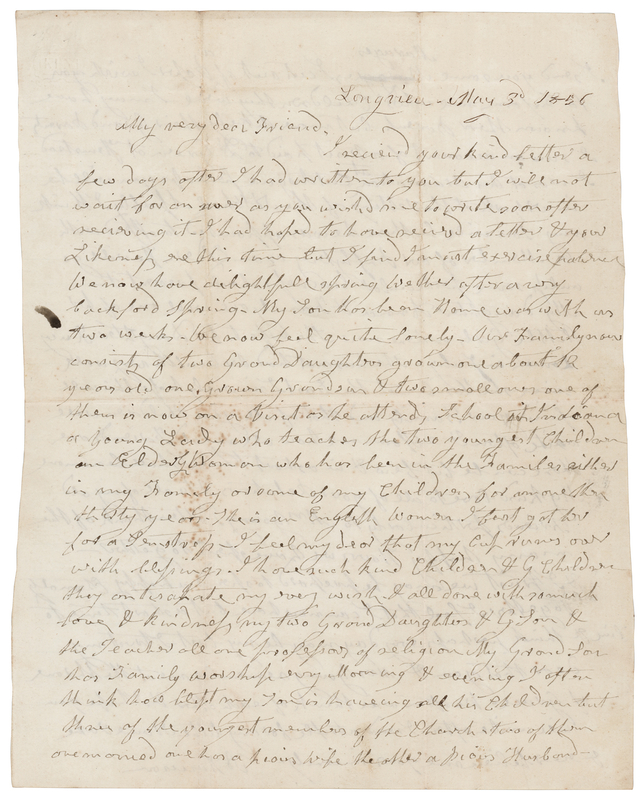 Lot 4 Anna Harrison Autograph Letter Signed