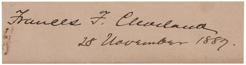 Lot 25 Frances F. Cleveland Signature