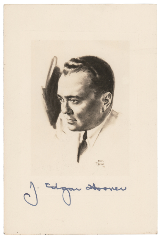 Lot 327 J. Edgar Hoover Signed Photograph