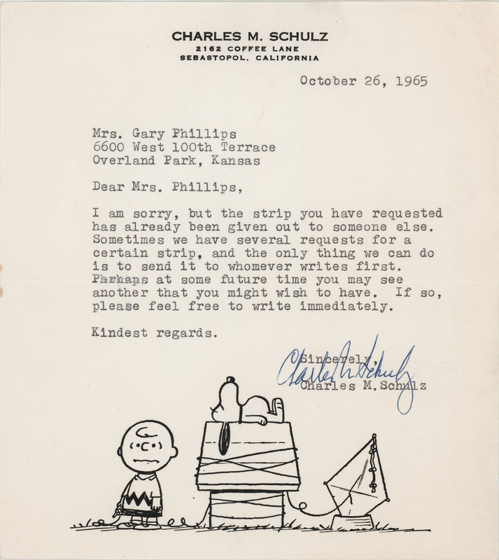 Lot 931 Charles Schulz Typed Letter Signed