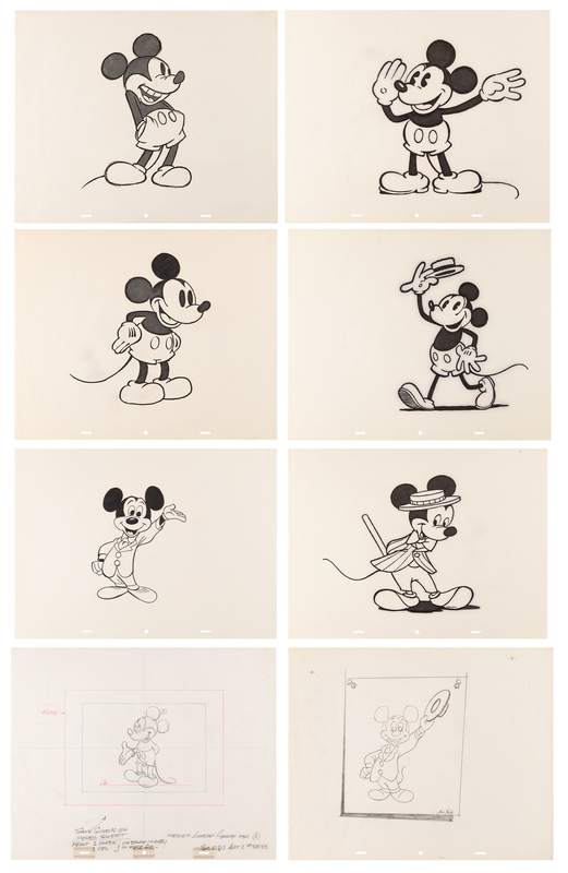 Lot 870 Mickey Mouse production drawings (8) from Walt Disney's Wonderful World of Color