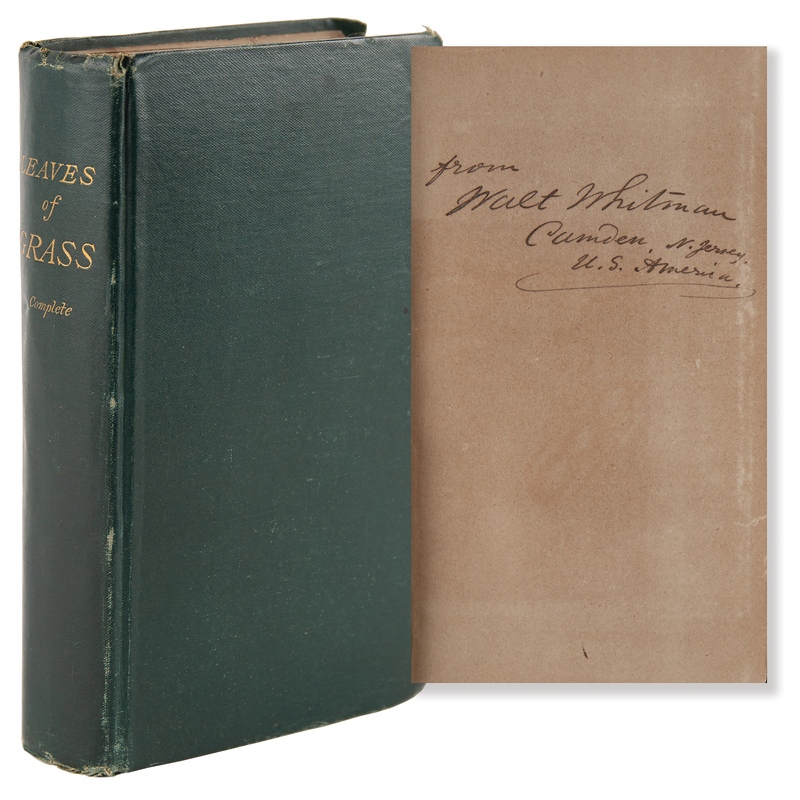 Lot 513 Walt Whitman Signed Book - Leaves of Grass