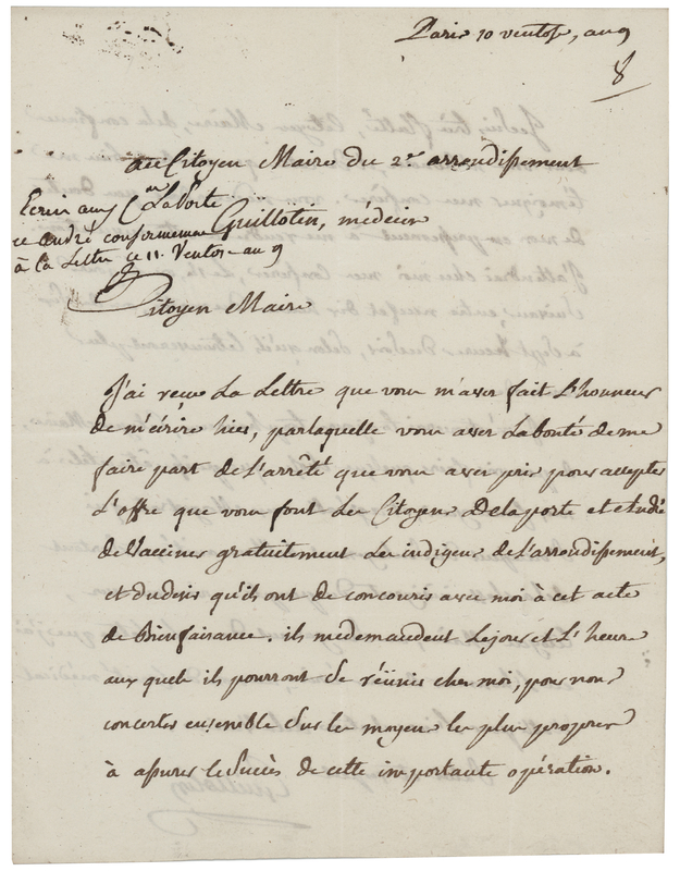 Lot 214 Joseph Guillotin Autograph Letter Signed