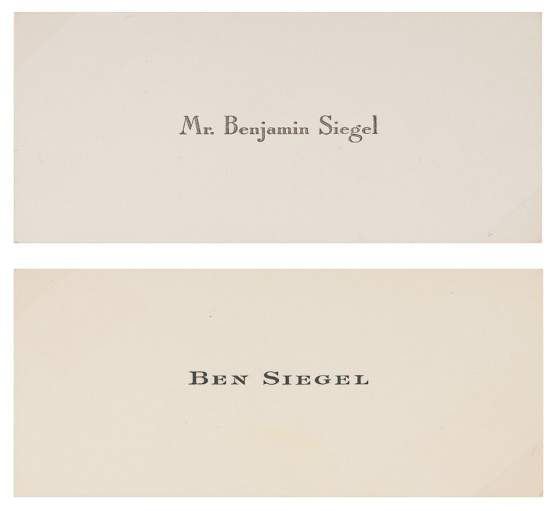 Lot 362 Bugsy Siegel (2) Personal Calling Cards