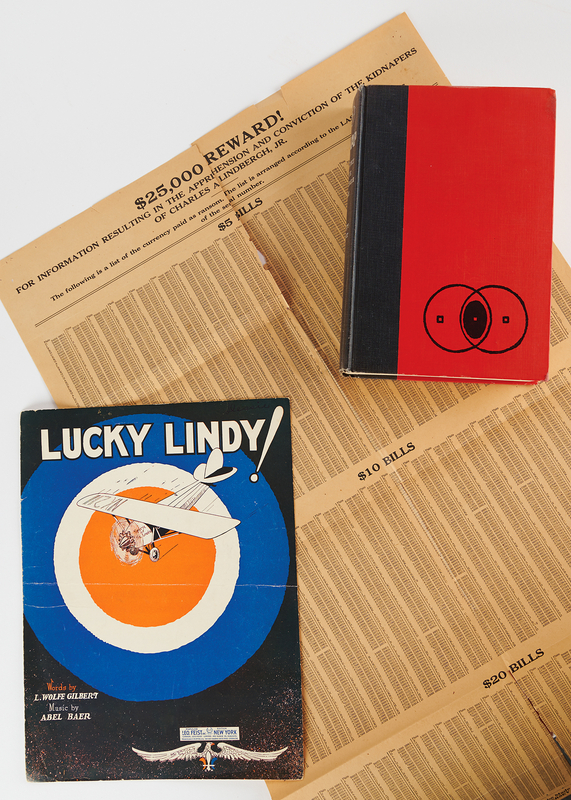 Lot 417 Charles Lindbergh (3) Items: Kidnapping Ransom Currency List, Sheet Music, and Book