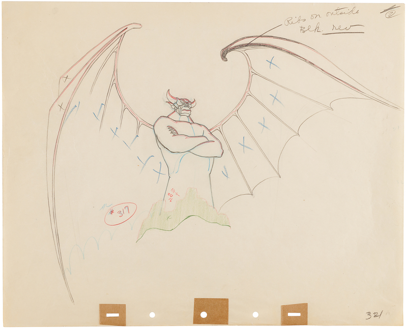 Lot 826 Chernabog production drawing from Fantasia