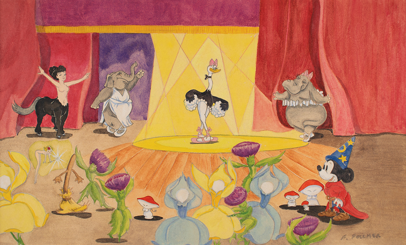 Lot 829 Frank Follmer multi-character panoramic concept painting for Fantasia