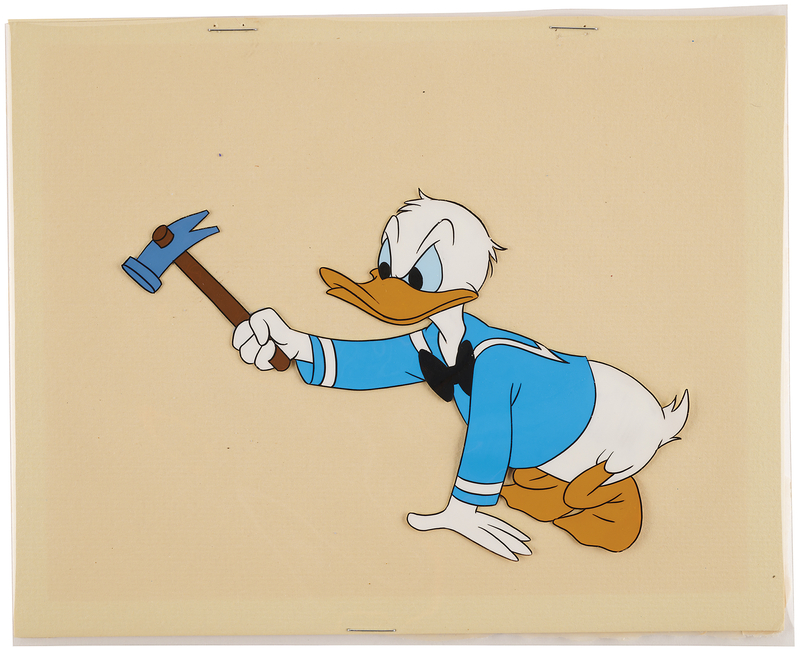 Lot 856 Donald Duck production cel from a Disney cartoon