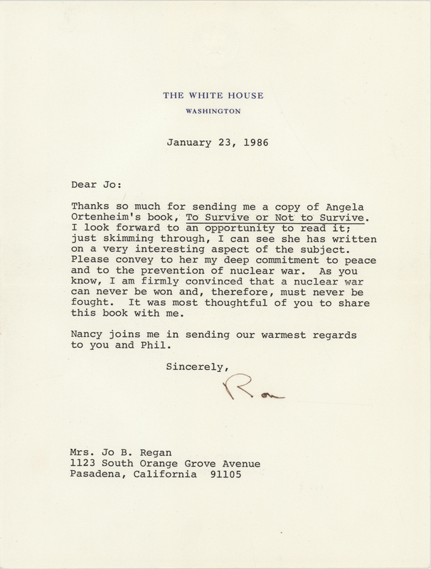 Lot 51 Ronald Reagan Typed Letter Signed as President: 