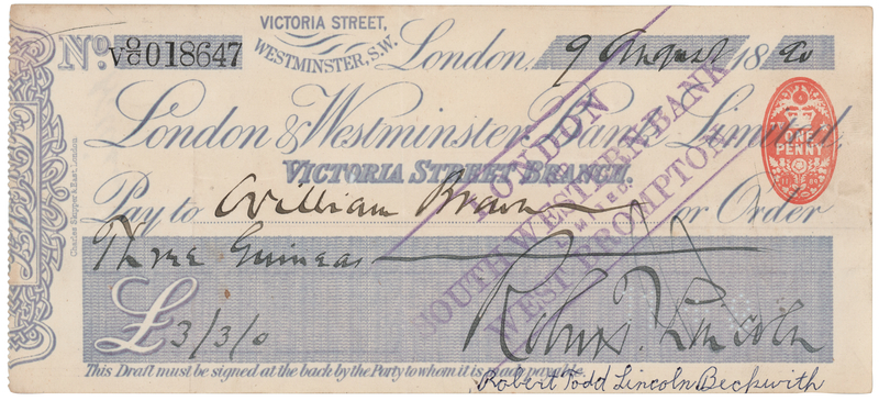 Lot 334 Robert Todd Lincoln Signed Check