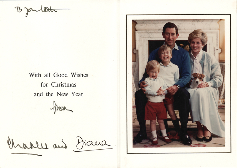 Lot 352 Princess Diana and King Charles III Signed Christmas Card (1986)