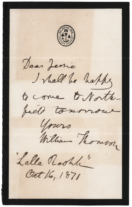 Lot 370 William Thomson, 1st Baron Kelvin Autograph Letter Signed