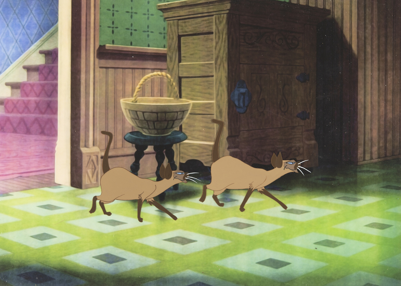 Lot 751 Si and Am production cels from Lady and the Tramp
