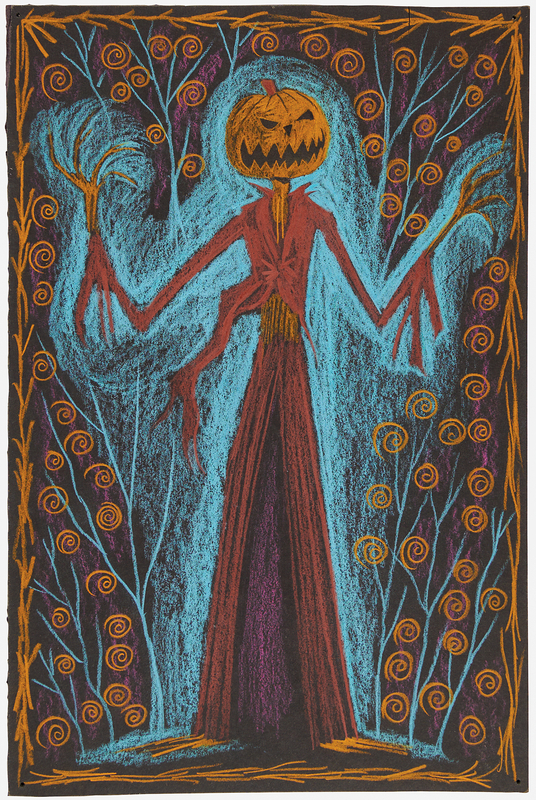 Lot 760 Jack Skellington production concept storyboard drawing from The Nightmare Before Christmas