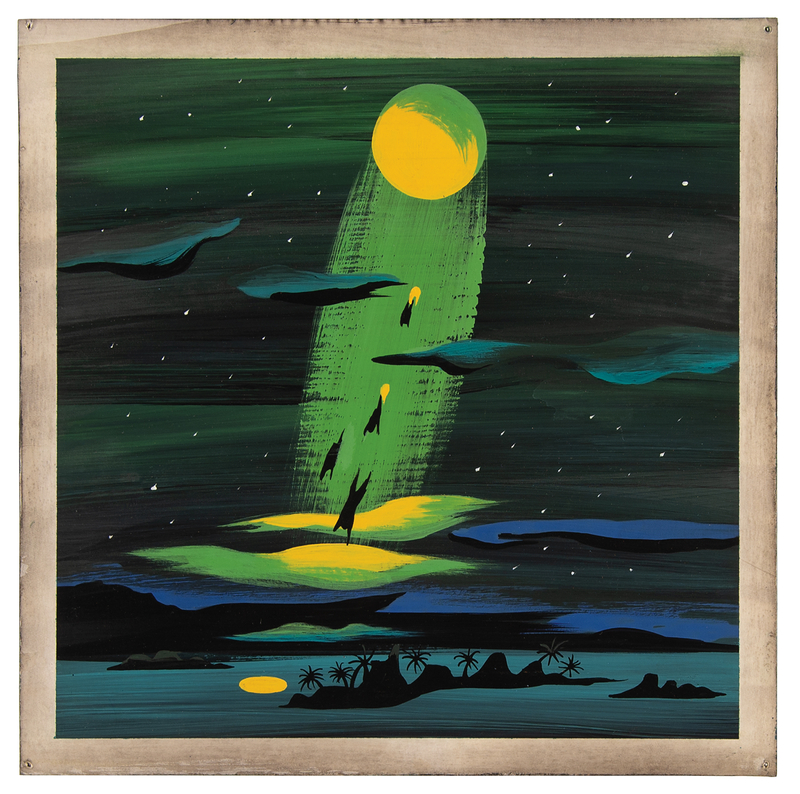 Lot 773 Mary Blair concept painting of Peter Pan and the Darling children from Peter Pan