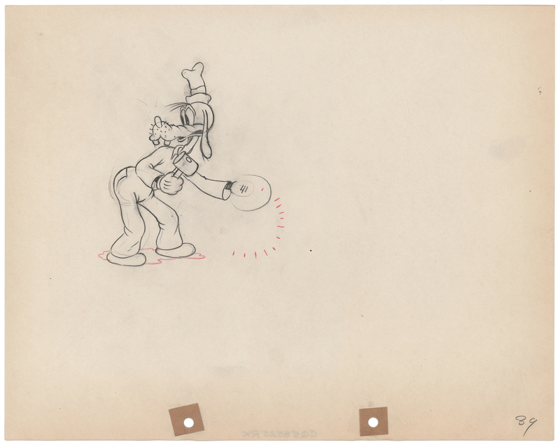 Lot 797 Goofy production drawing from Mickey's Service Station