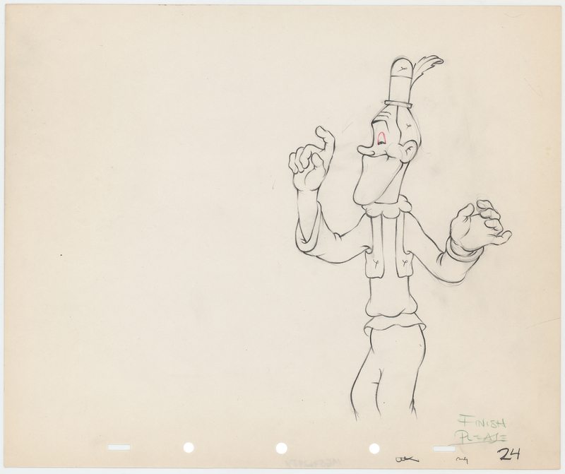 Lot 821 Stan Laurel production drawing from Mother Goose Goes Hollywood