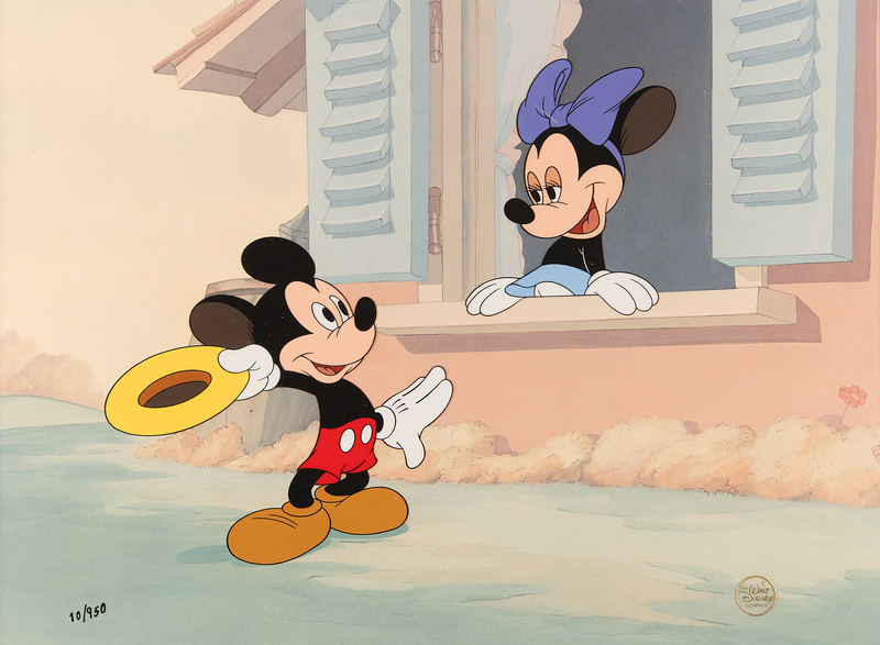 Lot 880 Mickey and Minnie Mouse limited edition hand-painted cel from The Little Whirlwind (Ltd. Ed. #10/950)